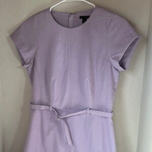 Ann Taylor petites lavender belted dress size 4p